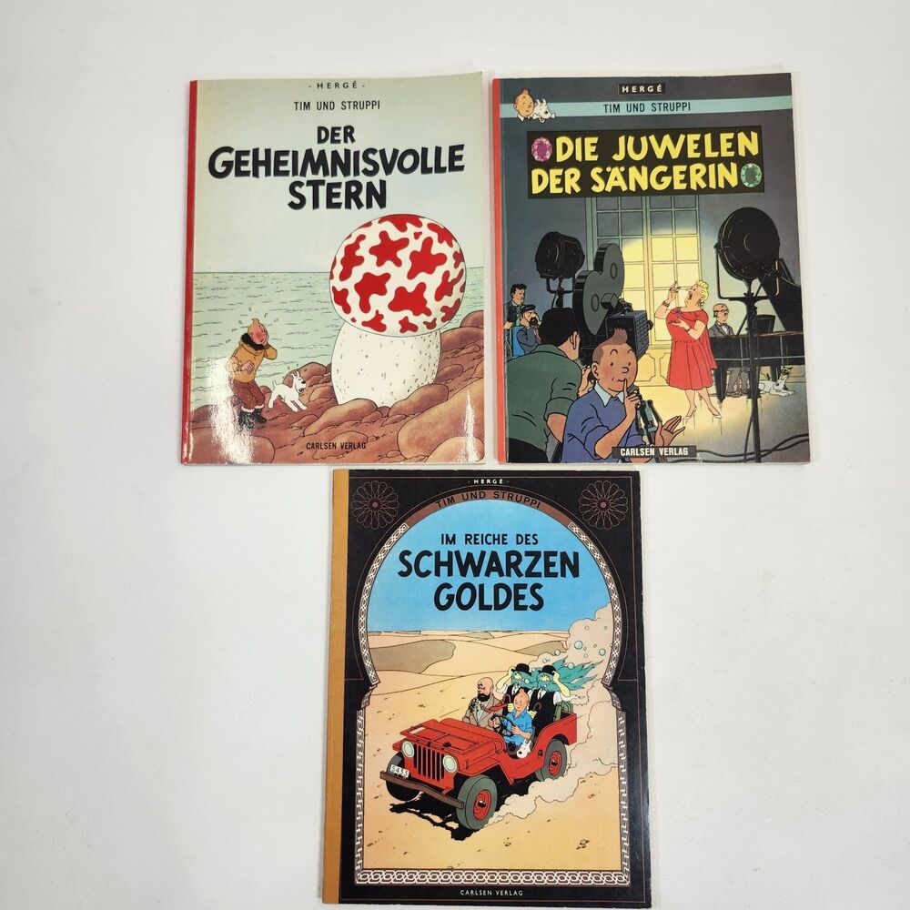 Herge Tim und Struppi German Tintin 3 Book Lot Carlsen 1969 1972 Vintage